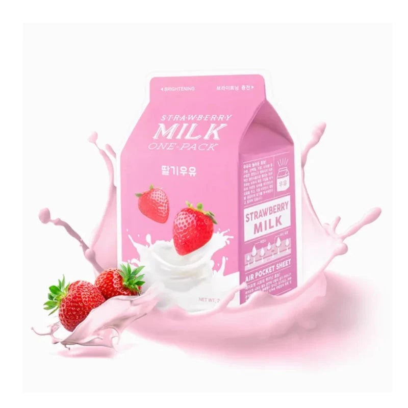 A'pieu - Strawberry Milk One-Pack (1 pièce) - Masque Tissu Éclat Hydratant