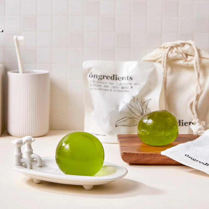 Ongredients - Jeju Green Tea Cleansing Ball (110 g) - Savon Nettoyant Visage Purifiant
