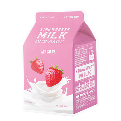 A'pieu - Strawberry Milk One-Pack (1 pièce) - Masque Tissu Éclat Hydratant