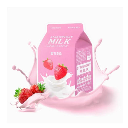 A'pieu - Strawberry Milk One-Pack (1 pièce) - Masque Tissu Éclat Hydratant