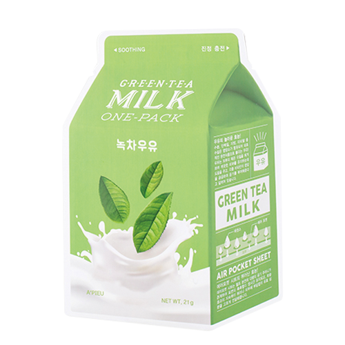 A'pieu - Green Tea Milk One-Pack (1 pièce) - Masque Tissu Apaisant Hydratant