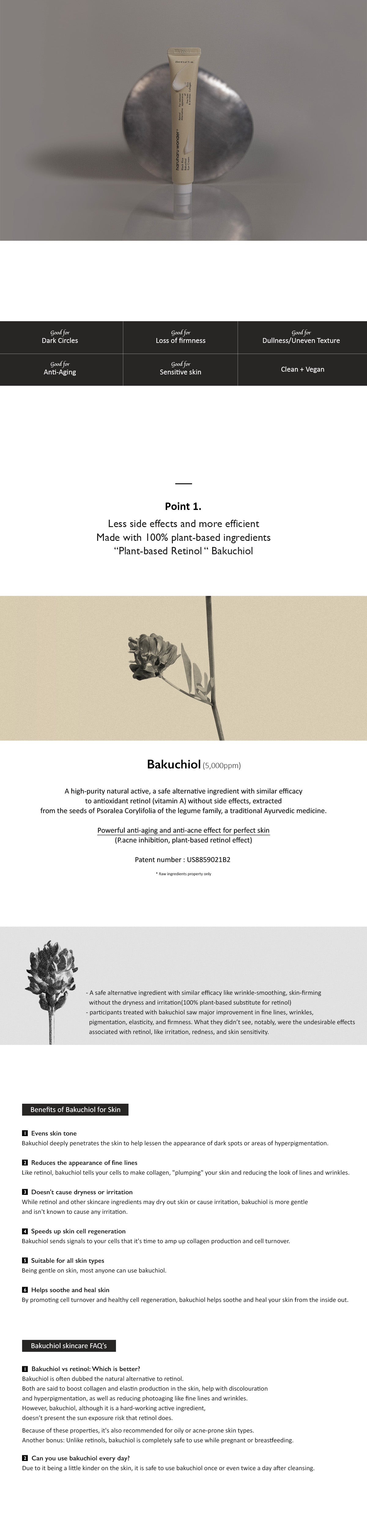 HaruHaru Wonder - Black Rice Bakuchiol Eye Cream (20 ml) - Crème Contour des Yeux Anti-Âge Fermeté 상세 이미지