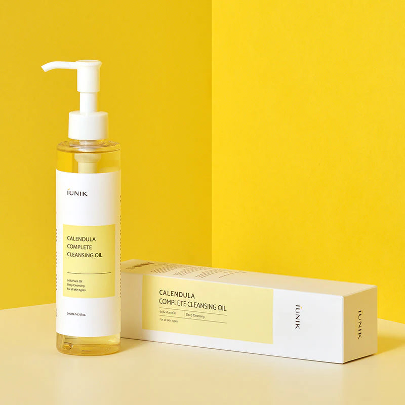 IUNIK - Calendula Complete Cleansing Oil (200 ml) - Huile Démaquillante Apaisante