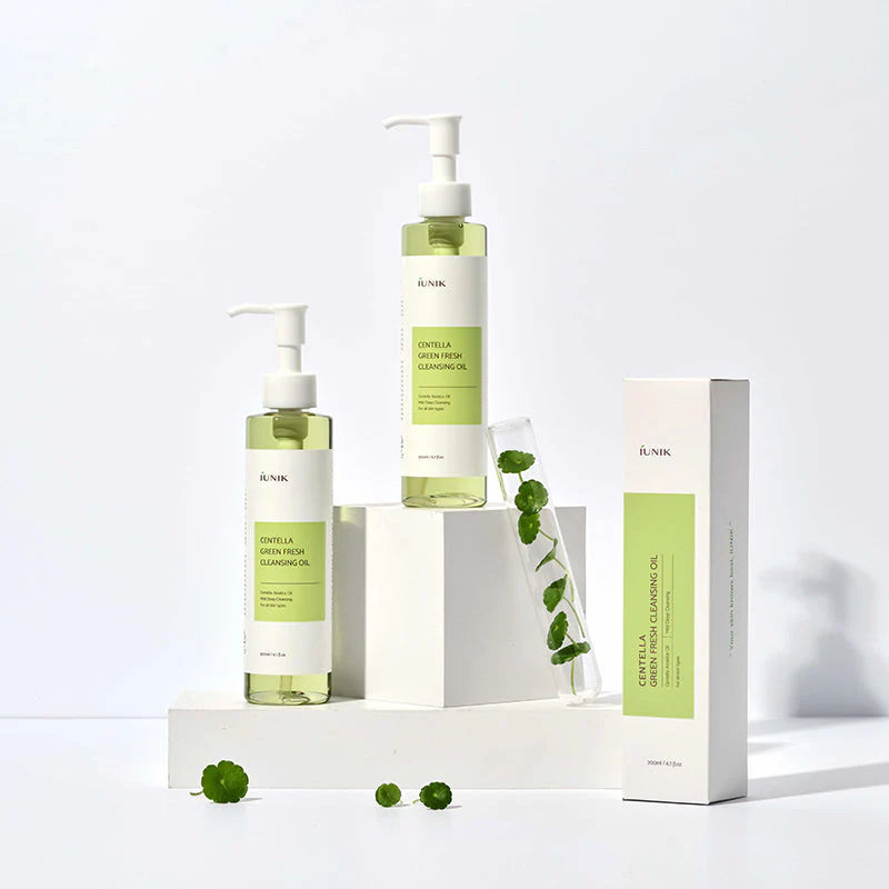 IUNIK - Centella Green Fresh Cleansing Oil (200 ml) - Huile Démaquillante Apaisante