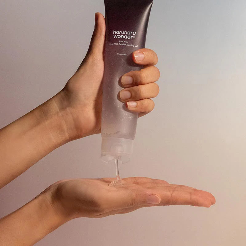 HaruHaru Wonder - Black Rice Triple AHA Gentle Cleansing Gel (100 ml) - Gel Nettoyant Exfoliant AHA Éclat