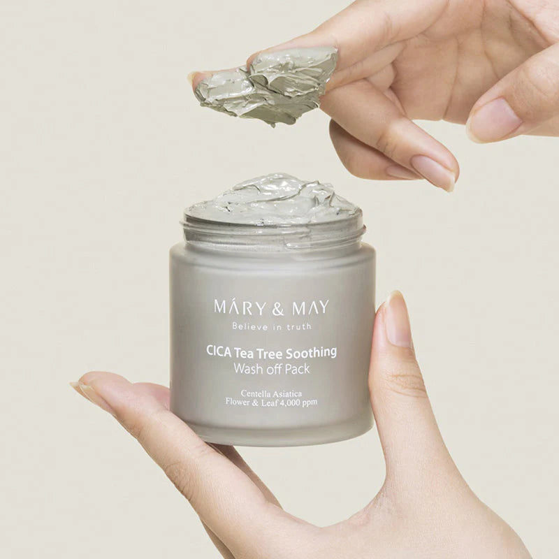 Mary&May - CICA TeaTree Soothing Wash Off Pack (125 g) - Masque Apaisant Purifiant Pores