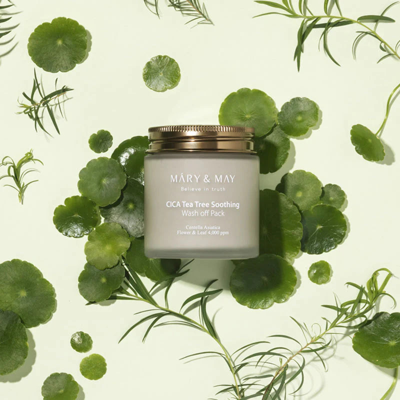 Mary&May - CICA TeaTree Soothing Wash Off Pack (125 g) - Masque Apaisant Purifiant Pores