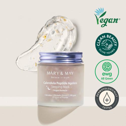 Mary&May - Calendula Peptide Ageless Sleeping Mask (110 g) - Masque de Nuit Anti-Âge Hydratant