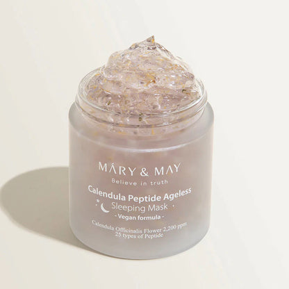 Mary&May - Calendula Peptide Ageless Sleeping Mask (110 g) - Masque de Nuit Anti-Âge Hydratant