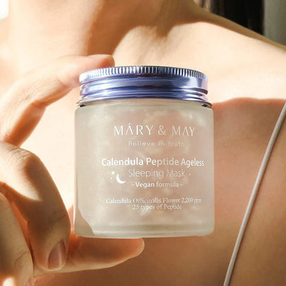 Mary&May - Calendula Peptide Ageless Sleeping Mask (110 g) - Masque de Nuit Anti-Âge Hydratant