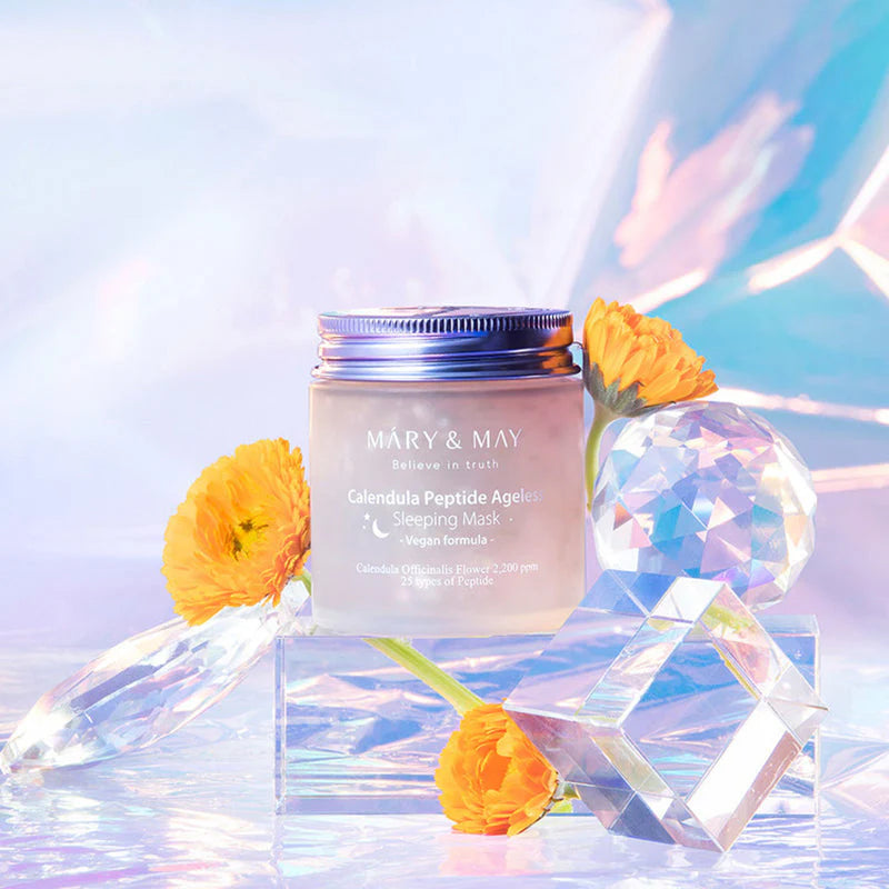 Mary&May - Calendula Peptide Ageless Sleeping Mask (110 g) - Masque de Nuit Anti-Âge Hydratant