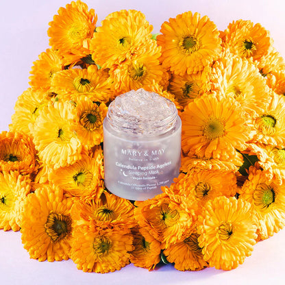 Mary&May - Calendula Peptide Ageless Sleeping Mask (110 g) - Masque de Nuit Anti-Âge Hydratant
