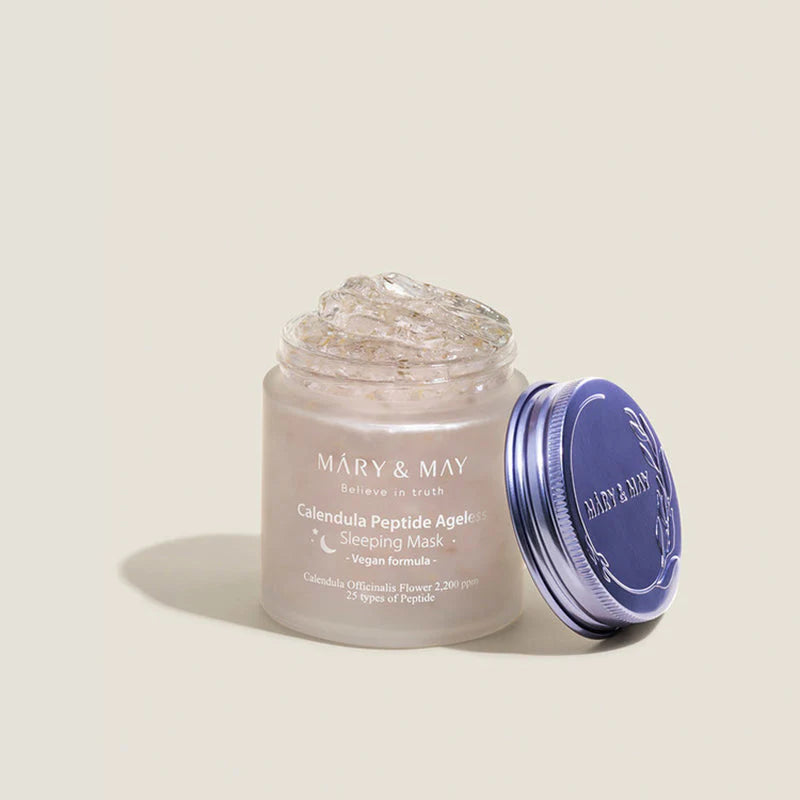 Mary&May - Calendula Peptide Ageless Sleeping Mask (110 g) - Masque de Nuit Anti-Âge Hydratant
