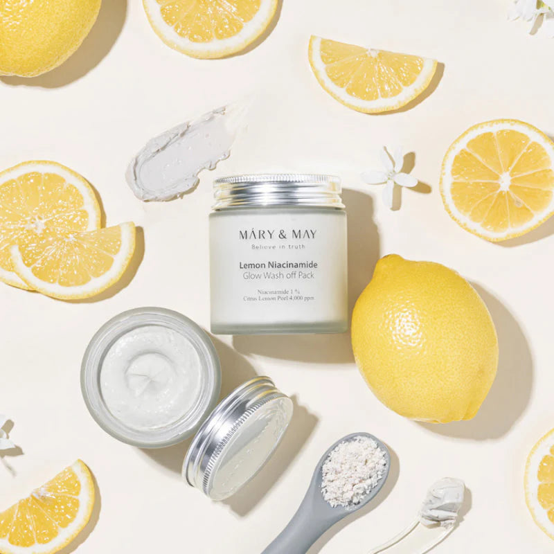 Mary&May - Lemon Niacinamide Glow Wash Off Pack (125 g) - Masque Éclat Anti-Taches