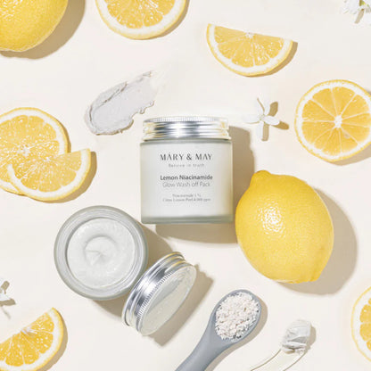 Mary&May - Lemon Niacinamide Glow Wash Off Pack (125 g) - Masque Éclat Anti-Taches