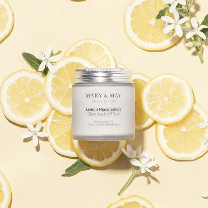 Mary&May - Lemon Niacinamide Glow Wash Off Pack (125 g) - Masque Éclat Anti-Taches