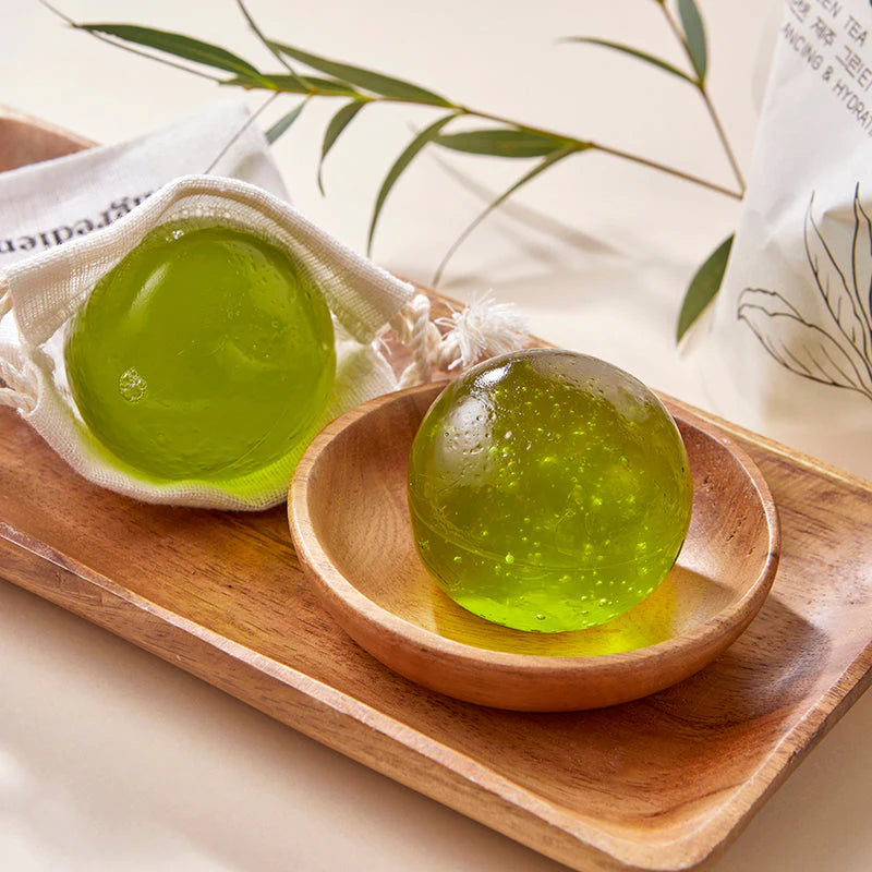 Ongredients - Jeju Green Tea Cleansing Ball (110 g) - Savon Nettoyant Visage Purifiant
